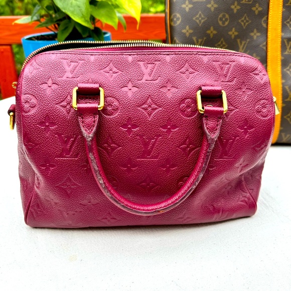 💕AUTHENTIC Louis Vuitton AURORE Monogram Empreinte Speedy BANDOULIERE 25 Bag💕 - Picture 4 of 14